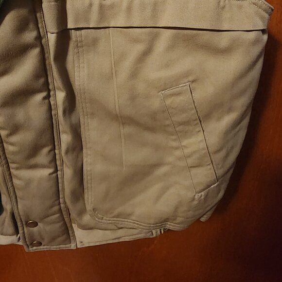 Men's Medium J. Forest & Co. Tan/Green Plaid Lined Zip Up Hunting Vest - Picture 5 of 12